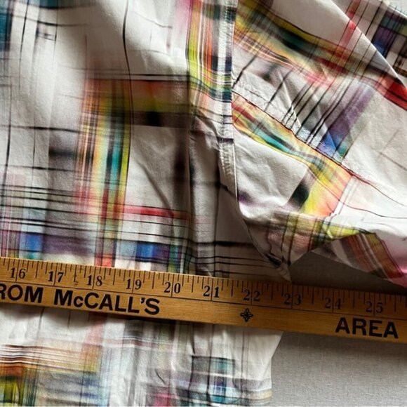 Signum pattern button up short sleeve shirt Sz M - Picture 6 of 7